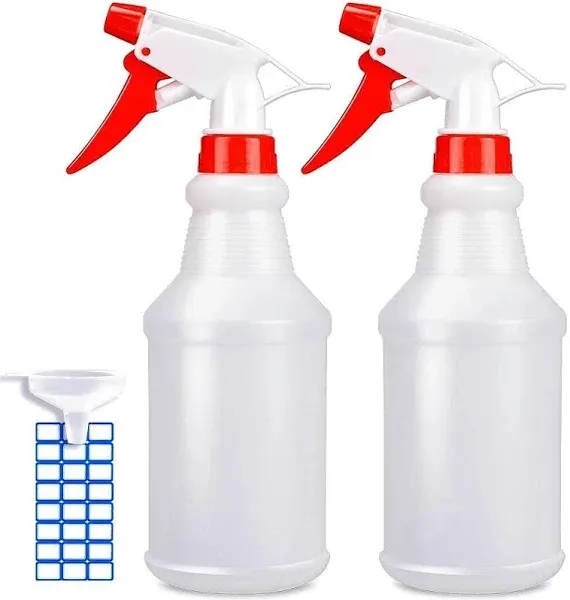 Johnbee Spray Bottle - Empty Spray Bottles (16oz/2Pack) - Spray Bottles for Cleaning Solutions / Plants / Bleach Spray / BBQ - with Adjustable Nozzle