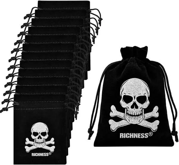 Pirate Bags with Drawstring 4.5 x 3.5 Inches Suede Pirate Goodie Bags for Pir...