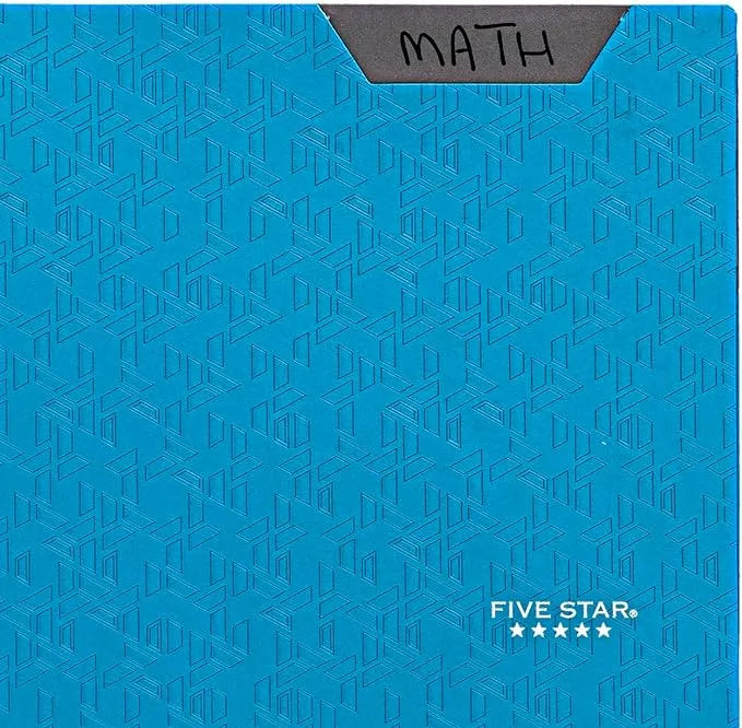 Five Star 2-Pocket Folder, Plastic Folder with Stay-Put Tabs, Fits 3 Ring Binder, Holds 8-1/2" x 11" Paper, Blue (333420H-ECM)