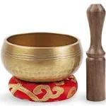 Himalayan Bazaar Tibetan Singing Bowl Set - Easy to Play for Beginners - Authentic Handcrafted Mindfulness Meditation Holistic Sound 7 Chakra Healing Gift by Himalaya