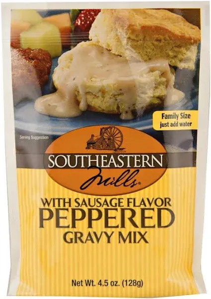 Gravy Mix, Sausage Flavored Peppered Gravy Mix, Just Add Water, Family Size, ...