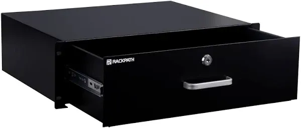 3U Rack Mount Drawer for 19 Inch AV/Network/DJ Equipment Racks or Cabinets with Lock and Key