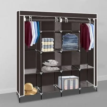 Durable 67&#034; Indoor Home Dorm Closet Wardrobe Clothes Organizer Shelf Bedroom New