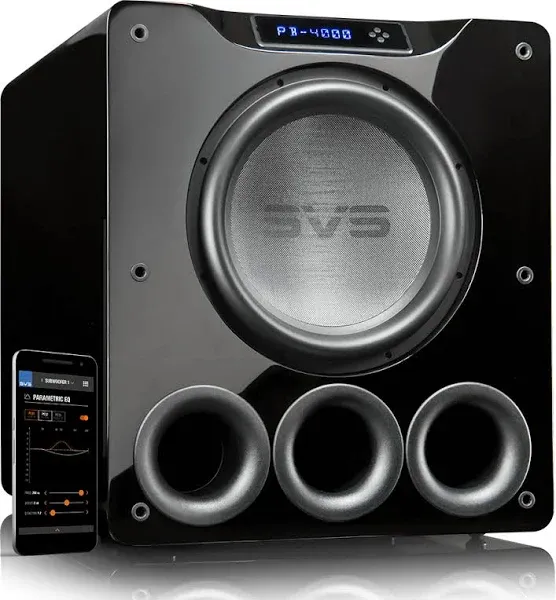 SVS PB-4000 13.5" Ported Subwoofer with Bluetooth App Control | Piano Gloss Black | electronicsexpo.com