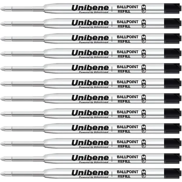 Parker Ink Ballpoint Refills 12 Pack,0.7mm Medium Point-Black, Smooth Writing...