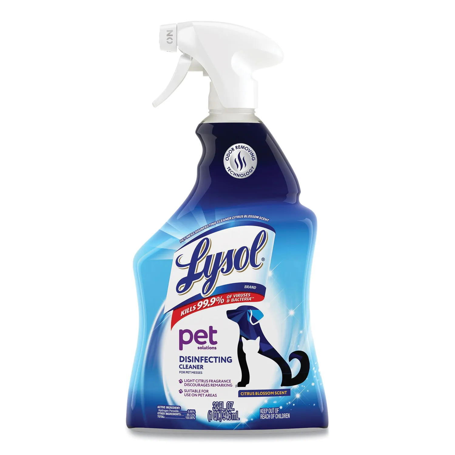 Lysol Pet Solutions Disinfecting Cleaner Citrus Blossom 32 oz Trigger Bottle 9/Carton