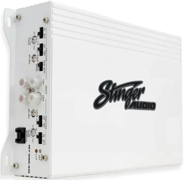 Stinger Audio MT-600.4M 1000 Watt 4-Channel Marine Audio Amplifier, Class D, Mosfet, Water-Resistant