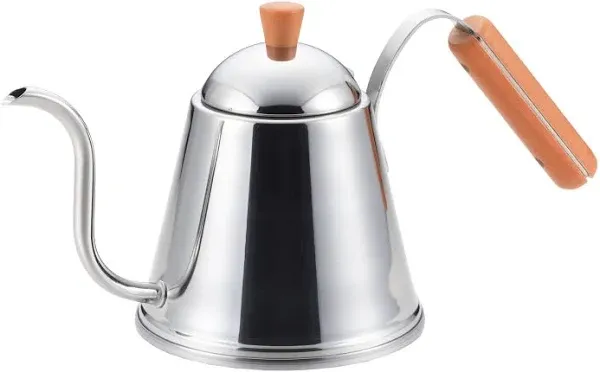 Yoshikawa 1 Litre Stainless Steel Cafe Time Drip Stove Kettle with Wooden Handle