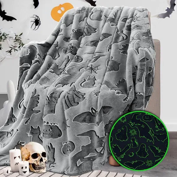 Throw Blanket Kids Soft Fleece Blankets Black Cat Halloween Throw Blanket 50&#034;×60