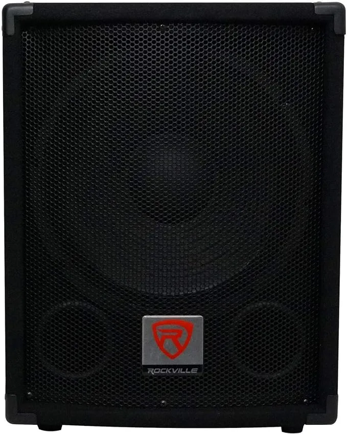 Rockville SBG1124 12" 600W Passive 4 Ω Pro DJ Subwoofer, Mdf/Pole Mount, Black