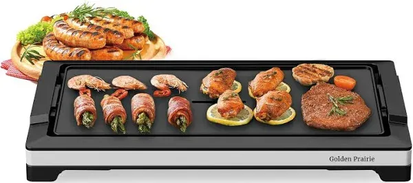 Beantech Electric Smokeless Indoor Griddle, Flat Top Grill, 1800W Fast Heat Up BBQ Grill, Large Nonstick Cooking Plate, 5 Levels Adjustable