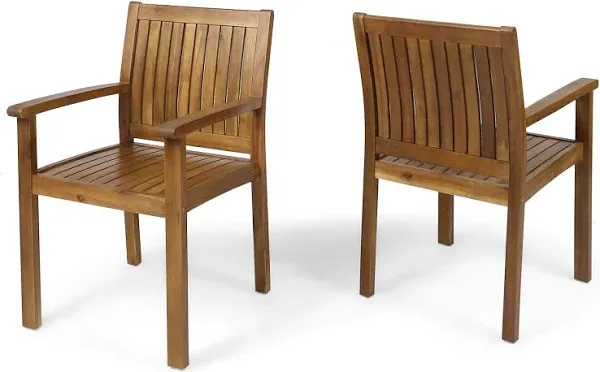 Christopher Knight Home Wilson Outdoor Acacia Wood Dining Chairs