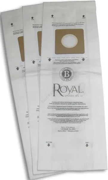 Royal Type B Vacuum Bags-10 per Pack, 10 Bags, White