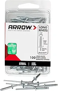 Arrow Fastener RLS1/8IP Long Steel Industrial Rivets, 1/8" x 1/2", 100-Count - Nails Screws And Fasteners - by Toolbox Supply | Houzz