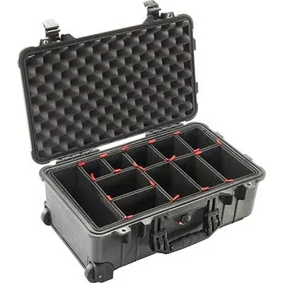 Pelican 1510TP Carry on Case with TrekPak Insert, Black