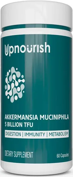 Akkermansia Muciniphila Probiotics for Digestive Health - 5 Billion TFU Akkermansia Probiotic for Leaky Gut Repair and Immunity, Prebiotics and Probiotics for Women and Men, 60 Vegan Capsules