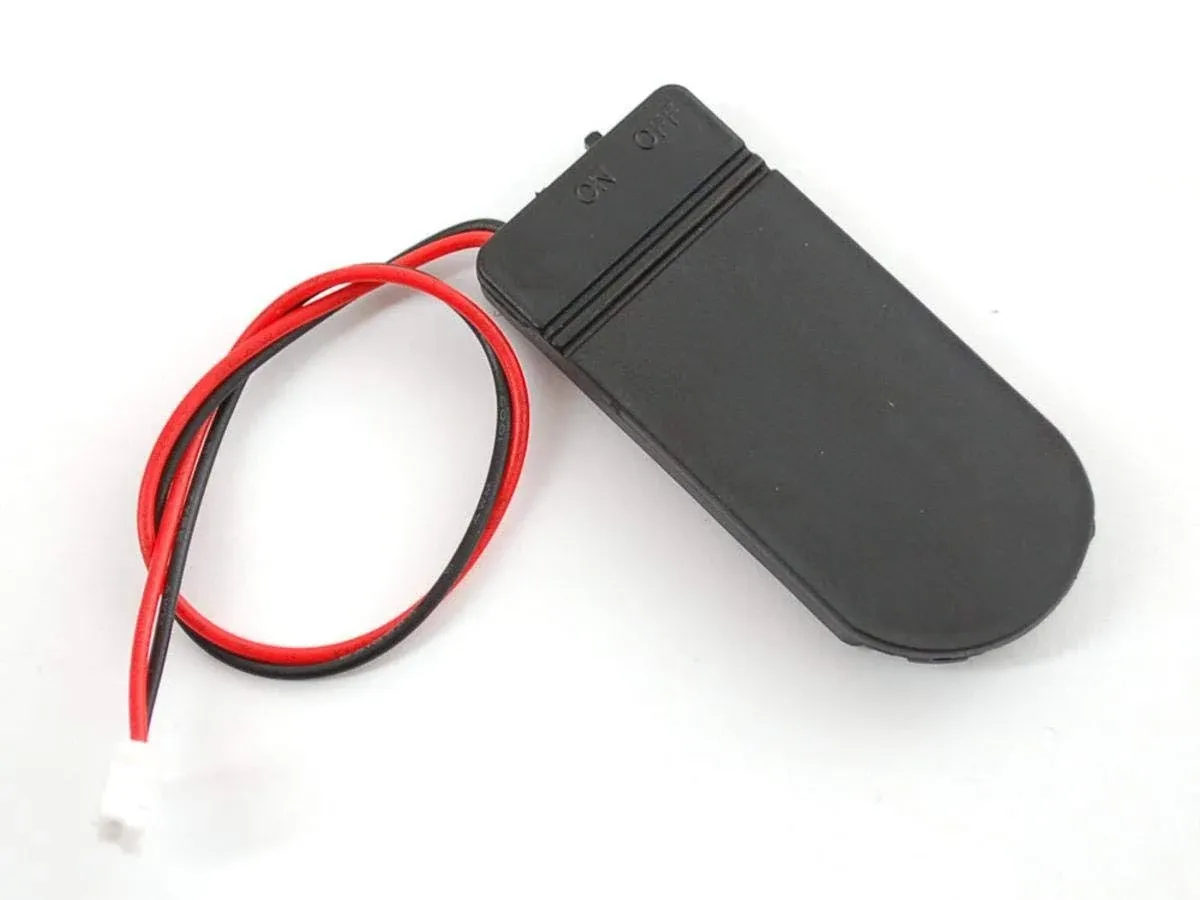 Compact Dual 2032 Coin Cell Battery Holder with On/Off Switch, 6V