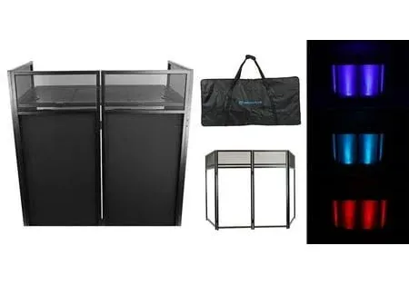 Rockville ROCKBOOTH XL DJ Event Booth Facade w/Built in Table+Travel Bag+Scrims