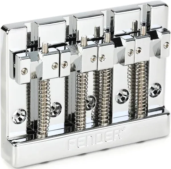 Fender HiMass 4-String Bass Bridge Assembly with Zinc Saddles - Chrome