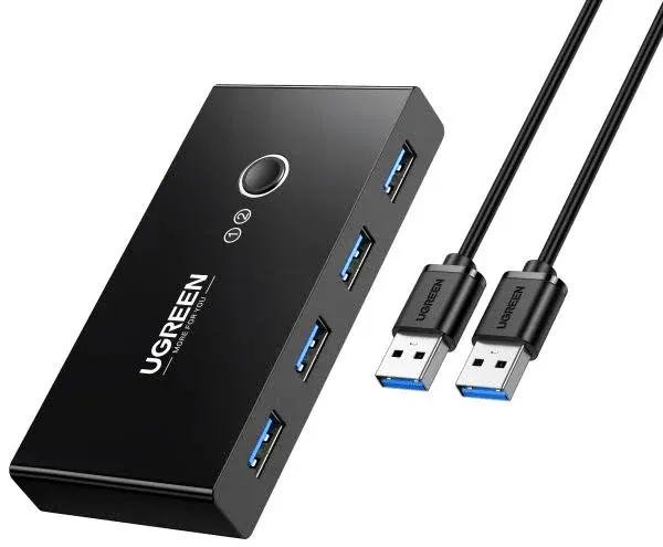 UGREEN 4 Port USB 3.0 Switch Box 2 In 4 Output USB KVM Switch Hub A to A Cable