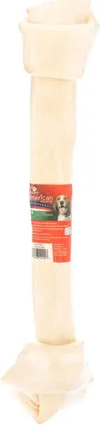 American Beefhide 20-22&#034; Knotted Bone Dog Chew Treat - Natural Flavor, 1 Count/1