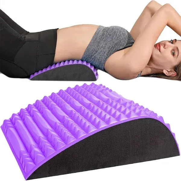 Back Stretcher Pillow - Back Pain Relief, Support for prolonged Sitting (Purple)