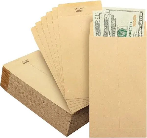 Mr. Pen- Money Envelopes for Cash, 100 Pack, 6.5" x 3.5", Cash Envelopes, 100 Envelopes Money Saving Challenge, Money Saving Envelopes, Small Envelopes for Money, Money Envelopes for Cash Budgeting