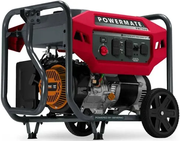 PM7500 6000 Running Watt Manual Start Gasoline Powered Portable Generator, 49 ST/CSA