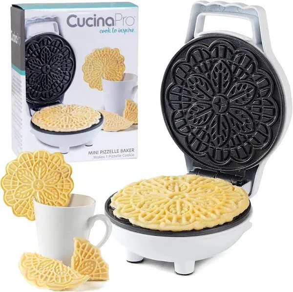 Mini Electric Pizzelle Maker - Makes One Personal Tiny Sized 4&#034; Traditional in -