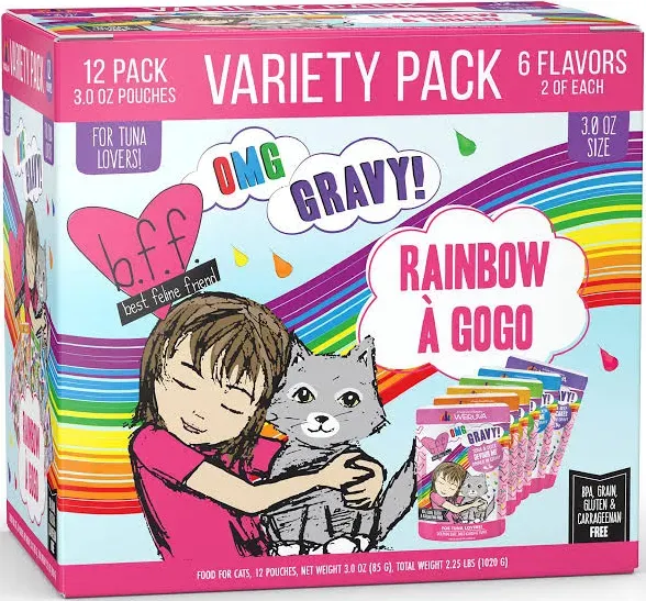 BFF Rainbow A Gogo Variety Pack Wet Cat Food Pouches