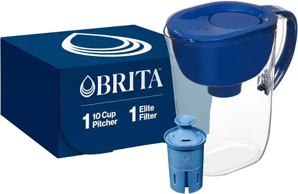 Brita Large 10 Cup Water Filter Pitcher with 1 Elite Filter