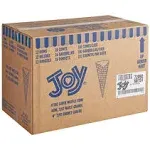 Joy 7192 Large Ice Cream Waffle Cones - Crispy & Golden Dessert Cones for Generous Scoops 192 Case