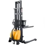 Apollolift 3300lb Semi Electric Pallet Truck Stacker Material&Adj. Fork 118 inch, Size: 63 in, Yellow