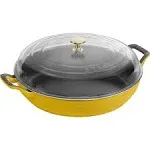 Staub Cast Iron 3.5-qt Braiser with Glass Lid - Citron