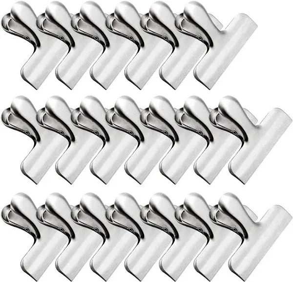 20 Pack Metal Chip Clips - OAMCEG 3 Inch Wide Stainless Steel Food Bag Large 