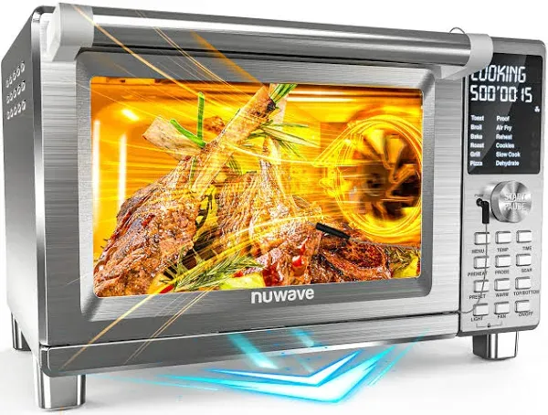 Nuwave Bravo XL Pro Air Fryer Toaster Oven with Grill Combo, 2024 New Ultra-F...