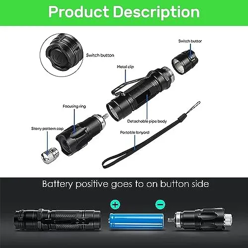 IVVTRYI Long Range Green Pointer Pwith On/Off Switch Button, Pointer High Power with USB Charging Case -Tactical Long Range for Indoor Meetings, Pet Exercising, Outdoor Camping, Astronomy and