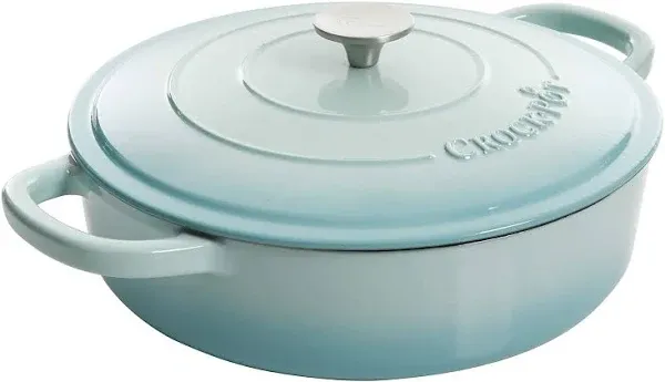 Crock Pot Artisan 5 Quart Round Enameled Cast Iron Braiser Pan Lid