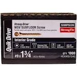 Simpson Strong-Tie HCKWSV134S Strong-Drive WSV Subfloor Screw (Collated) ?Çö #9 x 1-3/4 in. T25, Yellow Zinc (1000-Qty)