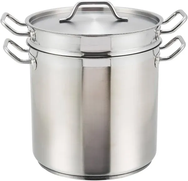 Winco (SSDB-8) Stainless Steel 8 qt. Double Boiler with Cover