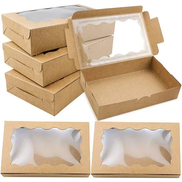 BILLIOTEAM 30 Pack Small Kraft Cookie Box