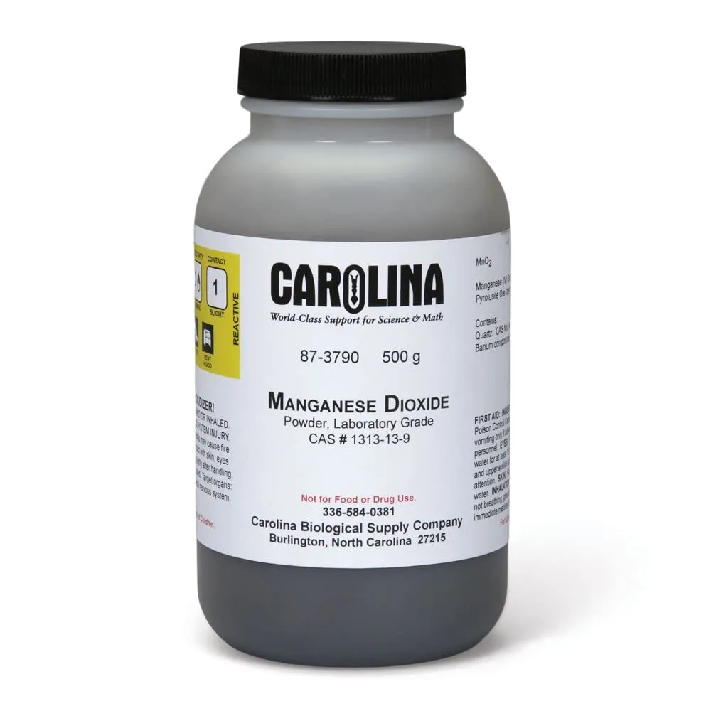 Carolina Biological Supply Company Manganese Dioxide, Powder, Laboratory Grade, 500 g