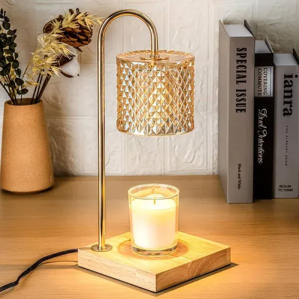 Candle Warmer Lamp with Timer, House Warming Gifts New Home, Candle Wax Warmer with 2 Bulbs, Aesthetic Room Home Bedroom Decor, Mothers Day Gifts for Women, Lozenge Diamond