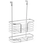 Kitchen Details Chrome 2 Tier Over The Cabinet Organizer | Single Basket | Door Hanging Storage | Bathroom | Kitchen