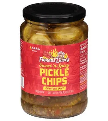 Famous Daves Pickle Chips Signature Spicy - 24 Fl. Oz.