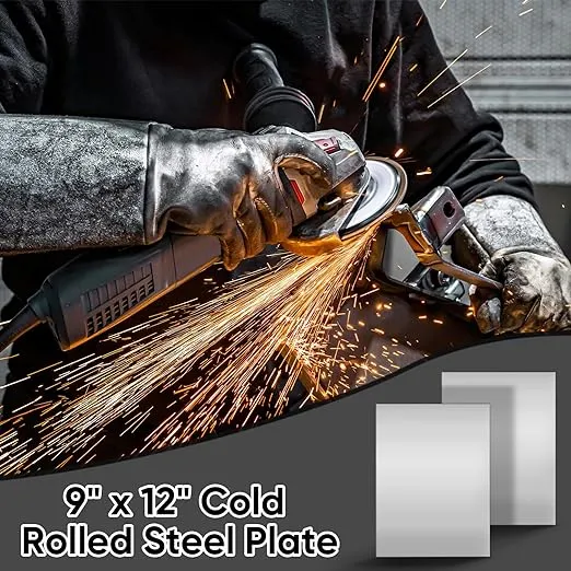 2 PCS 18 Gauge Metal Plate 16" x 12" Steel Sheets Metal Cold Rolled Steel Plate Weldable Metal Sheet for Weld Industrial DIY Use