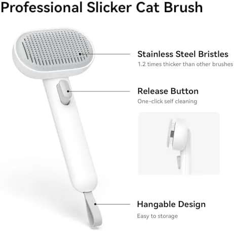 Cat Brush for Shedding, Cat Brushes for Indoor Cats, Cat Brush for Long or Short