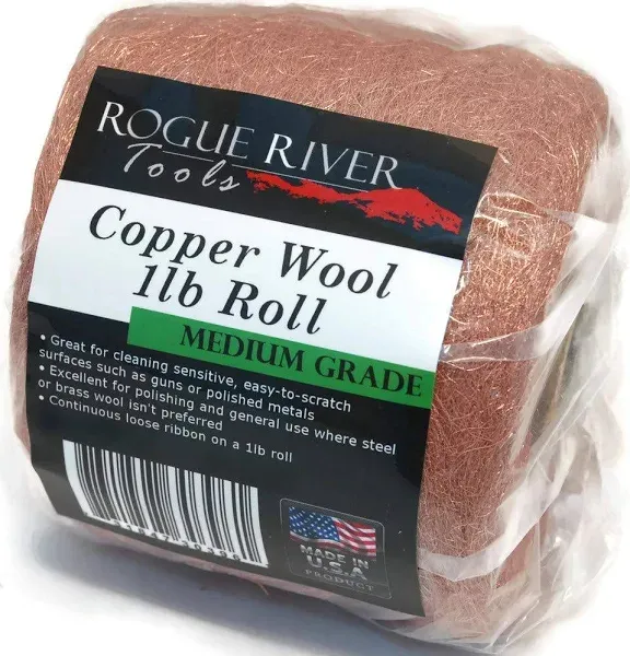 Copper Wool (Medium Grade) - 1lb Roll - by Rogue River Tools. Choose Grade! Made in USA, Pure Copper