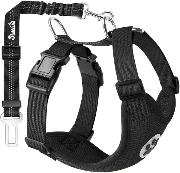 Dog Seat Belt Harness for Car, Dog Car Harness Adjustable Mesh Breathable &amp; D...