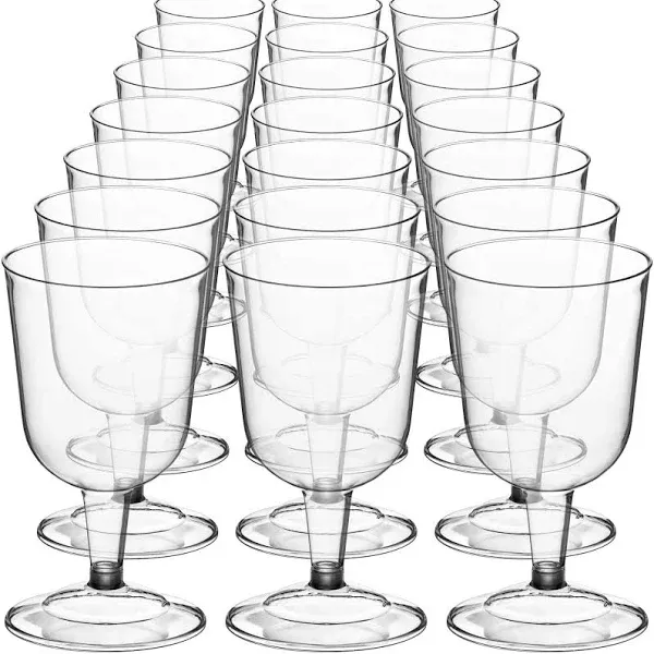 DecorRack 48 Wine Glasses, 6 Oz -BPA Free- Plastic Party Wine Cups, Perfect f...